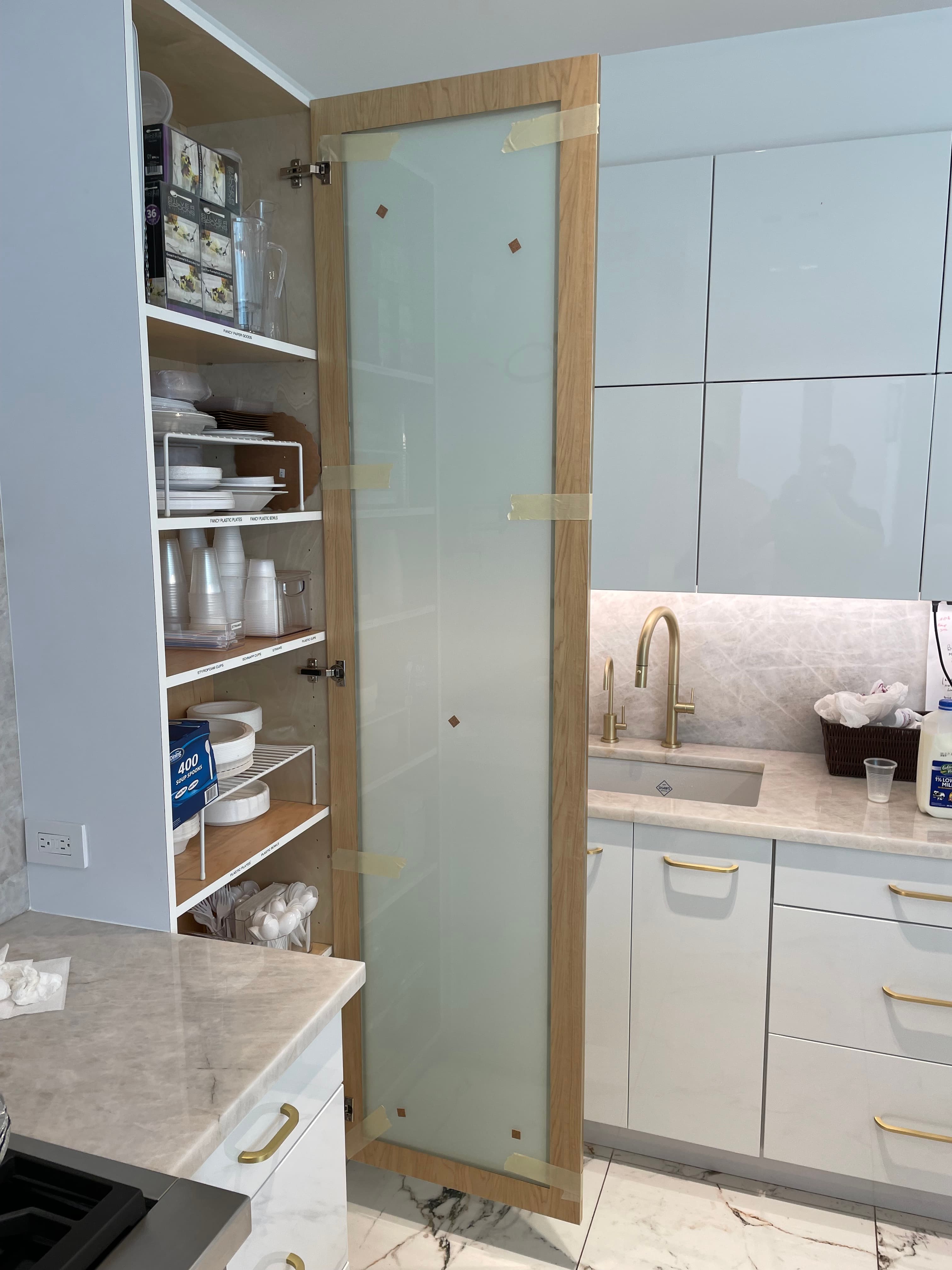 1/4" White Laminate glass for shower doors and installations